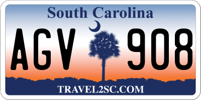 SC license plate AGV908