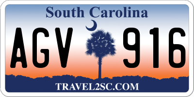 SC license plate AGV916