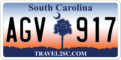 SC license plate AGV917