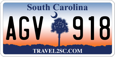 SC license plate AGV918