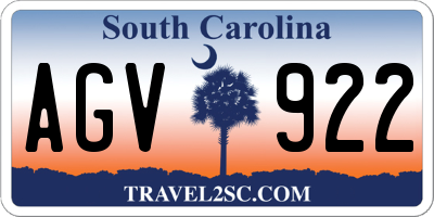 SC license plate AGV922
