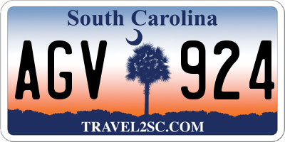 SC license plate AGV924