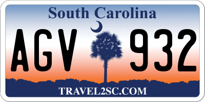 SC license plate AGV932