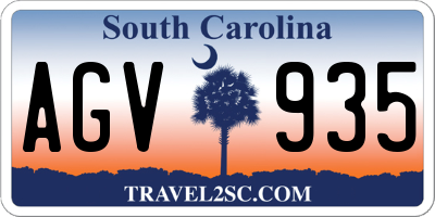 SC license plate AGV935