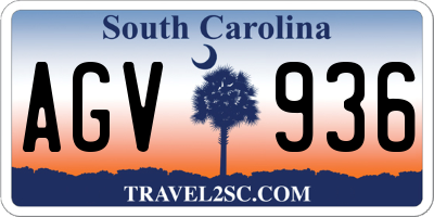 SC license plate AGV936