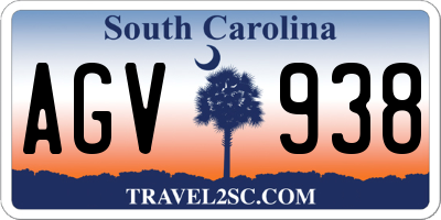 SC license plate AGV938