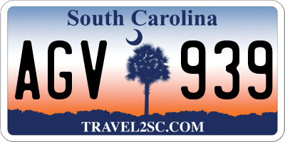 SC license plate AGV939