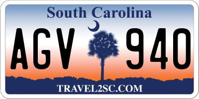 SC license plate AGV940