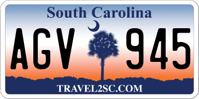 SC license plate AGV945