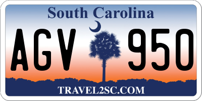 SC license plate AGV950