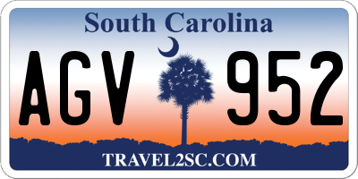 SC license plate AGV952