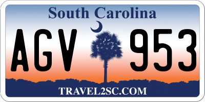 SC license plate AGV953