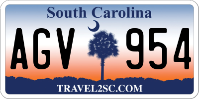 SC license plate AGV954