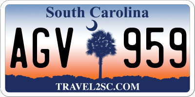 SC license plate AGV959