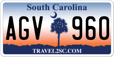 SC license plate AGV960