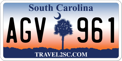 SC license plate AGV961