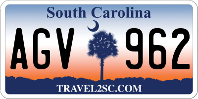 SC license plate AGV962