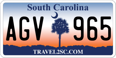 SC license plate AGV965