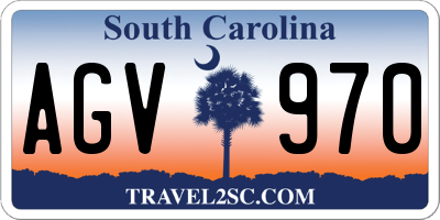 SC license plate AGV970
