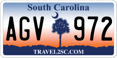 SC license plate AGV972