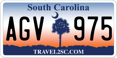 SC license plate AGV975