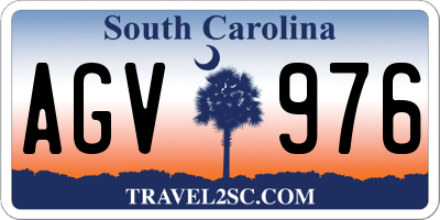 SC license plate AGV976