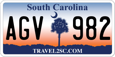 SC license plate AGV982