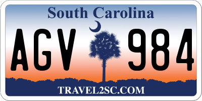 SC license plate AGV984