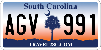 SC license plate AGV991