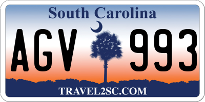 SC license plate AGV993