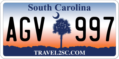 SC license plate AGV997