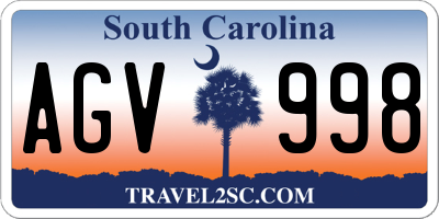SC license plate AGV998