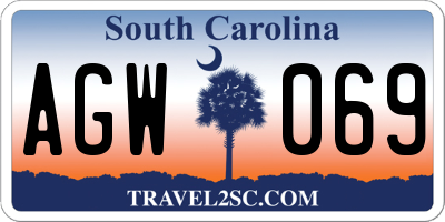 SC license plate AGW069