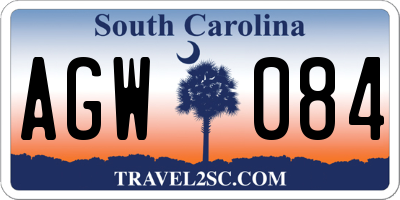 SC license plate AGW084