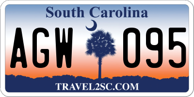 SC license plate AGW095