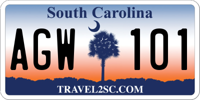 SC license plate AGW101