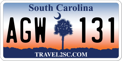 SC license plate AGW131