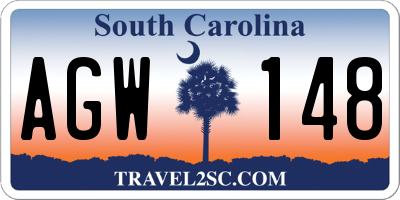 SC license plate AGW148