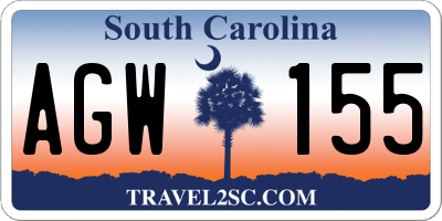 SC license plate AGW155