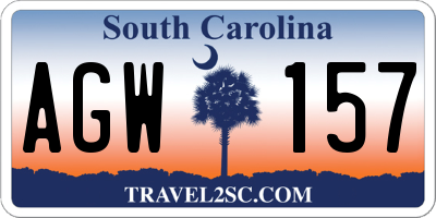 SC license plate AGW157