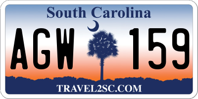 SC license plate AGW159