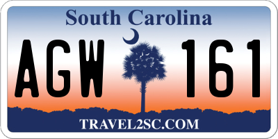 SC license plate AGW161