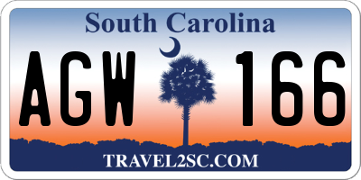 SC license plate AGW166