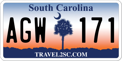 SC license plate AGW171