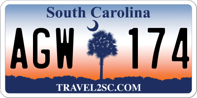 SC license plate AGW174