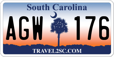 SC license plate AGW176