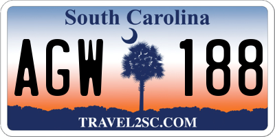SC license plate AGW188