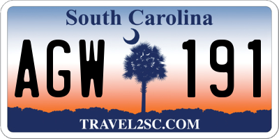 SC license plate AGW191