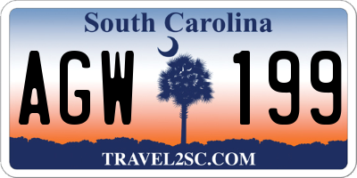 SC license plate AGW199