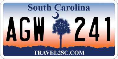 SC license plate AGW241